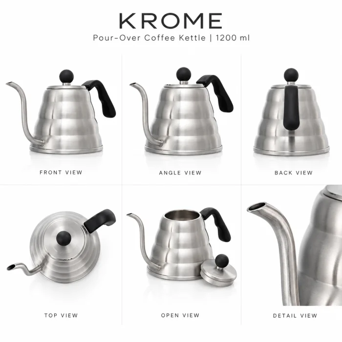 ⁦غلاية يدوية قياس ١٢٠٠ مللي - krome⁩ - الصورة ⁦2⁩