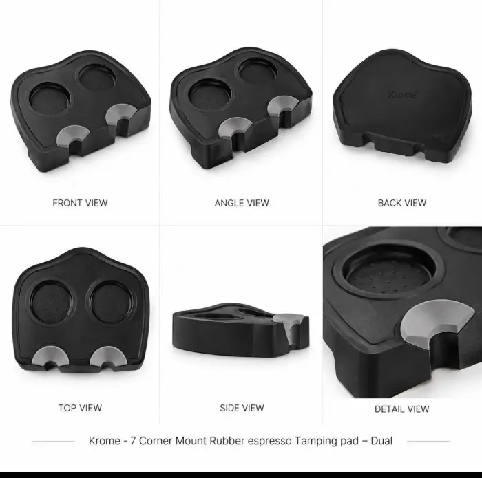 Krome - 7 Corner Mount Rubber espresso Tamping pad - Dual - Roots Roastery